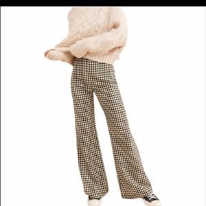 NWT Free People Jules Woven Plaid Flare Pants